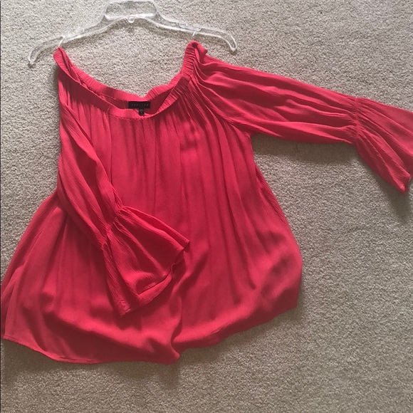 Sanctuary Dark Coral Off Shoulder Long Sleeve Top - Picture 3 of 5